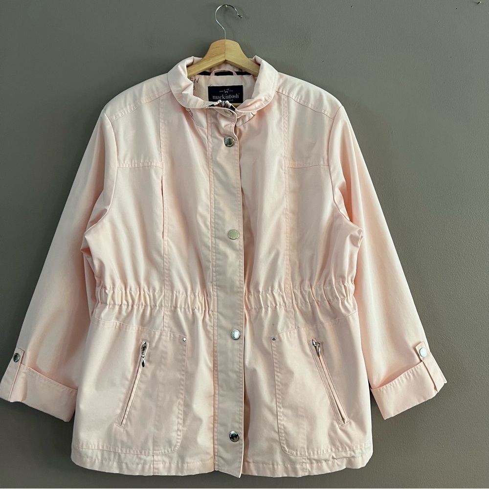 MACKINTOSH New England Rain Windbreaker Nautical Coat Jacket Pink Petit XL